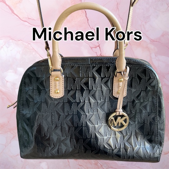 Michael Kors Black Patent Leather Shoulder Bag - Picture 1 of 8